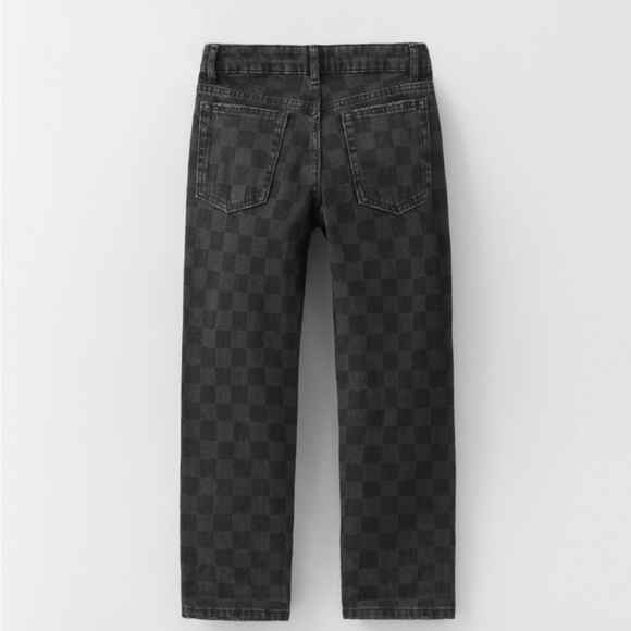 Zara Kids CHECKERED STRAIGHT JEANS Size 8 years - Picture 7 of 7